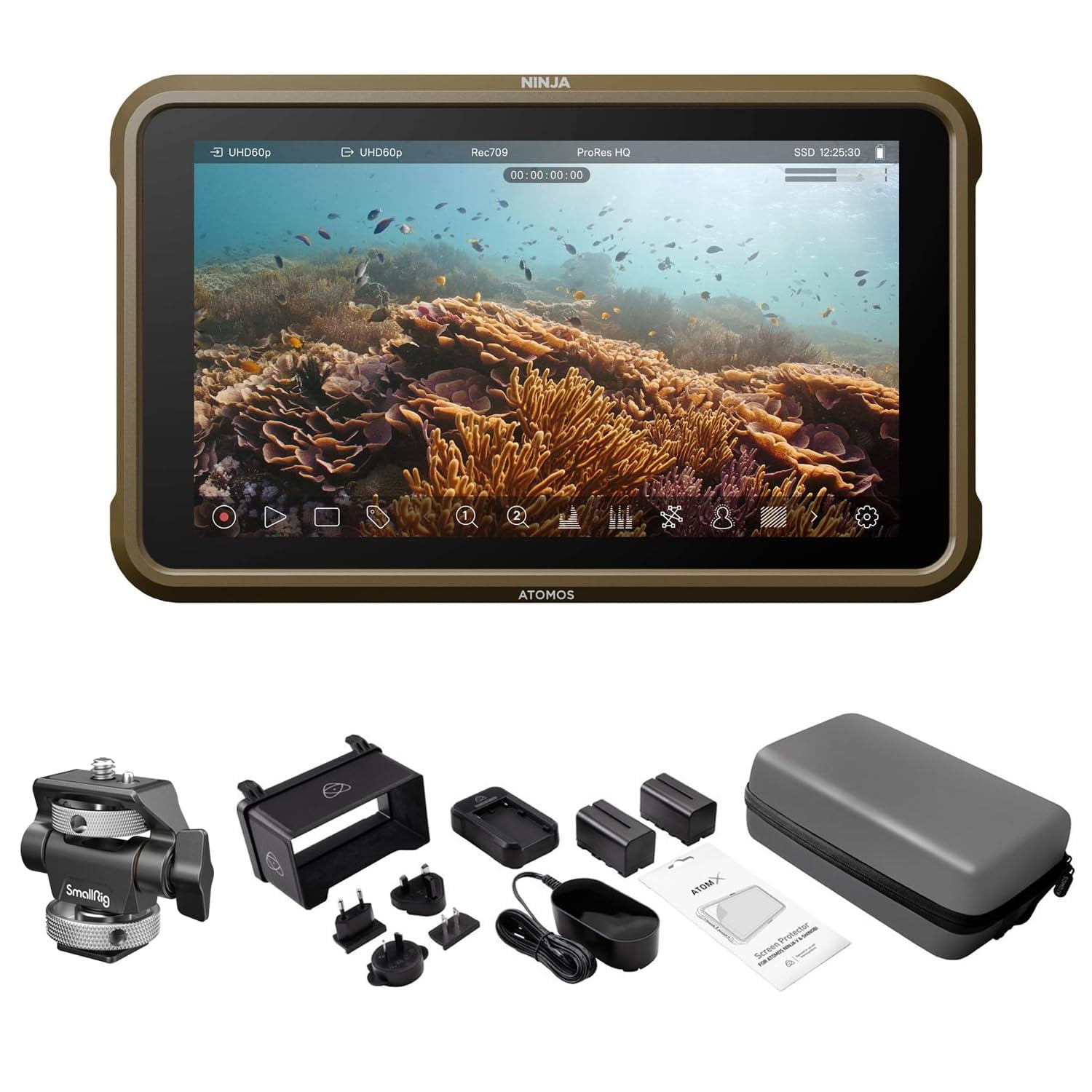 Monitor De Grabación Atomos Ninja 5.2" 4k Hdmi Con Kit De Accesorios