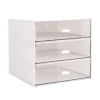 Ioensy - Organizador De Escritorio Con Cajones, Caja De Almacenamiento Con Cajones Transparentes Para Bolígrafos De Manualidades De Oficina, 3 Cajones