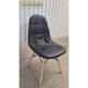 thumbnail image 2 of Silla Comedor Buckle Negra Ecocuero con Patas de Madera, 2 of 5