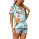thumbnail image 4 of INSPIRE CHIC Camisas de Mujer Manga Corta Hawaiana Tropical Floral con Botones M Azul Cielo, 4 of 6