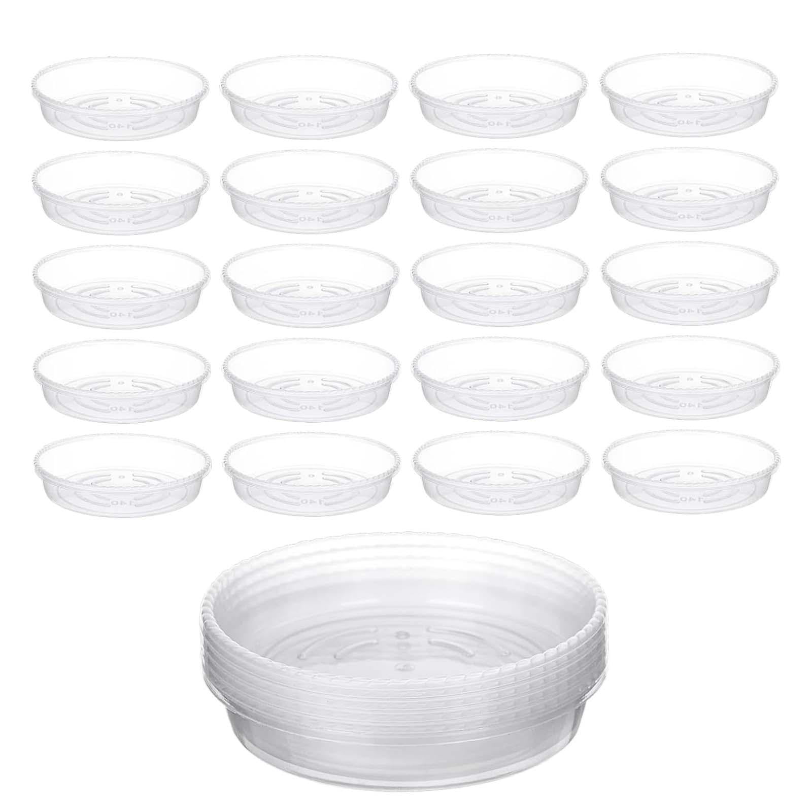 Ioensy - 30x Platillos Para Macetas De Flores, Reutilizables, Impermeables, Antideslizantes, Base Transparente Para Macetas, 15cm