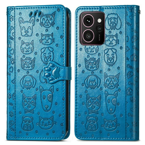 Funda Cartera FOXDOCK para HMD Skyline , Flip PU con Relieve de Gatos y Perros, Tarjetero y Soporte