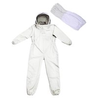 Ioensy - Mono De Traje De Apicultura Con Guantes Traje De Bata De Granja Para Exteriores Guantes De Manga Xl De Granja Interior