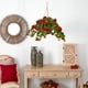 thumbnail image 2 of Cesta colgante de geranio artificial casi natural, 60 cm, color rojo, 2 of 2