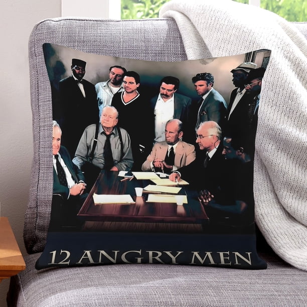 12 Hombres en Pugna Fundas de almohada de terciopelo con tema, regalos de funda de almohada, decoración para el hogar, cojín de lanzar, regalo de cumpleaños para fans y parejas.56*56cm.