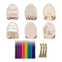 Bothyi - 30X Recortes De Huevos De Pascua De Madera Sin Terminar Formas De Huevo Adornos De Pascua De Madera
