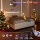 thumbnail image 3 of Full Size Bed Frame with LED Light and 4 Storage Drawers, PU Upholstered Bed Frame with Adjustable Headboard, Diamond Crystal Button, Charging Station, Metal Frame, No Box Spring Needed, White, 3 of 3