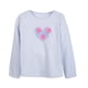thumbnail image 1 of Polera Niña Manga Larga Aplicación Flores Celeste Pillin, 1 of 3