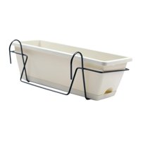 Magideal - Maceta Colgante Para Barandillas De Balcón, Jardineras De Ventana De Terraza, Jardinera, Adorno, Jardinera Colgante, Maceta Para Cerca De Jardín, Alfé Estante De Hierro Negro