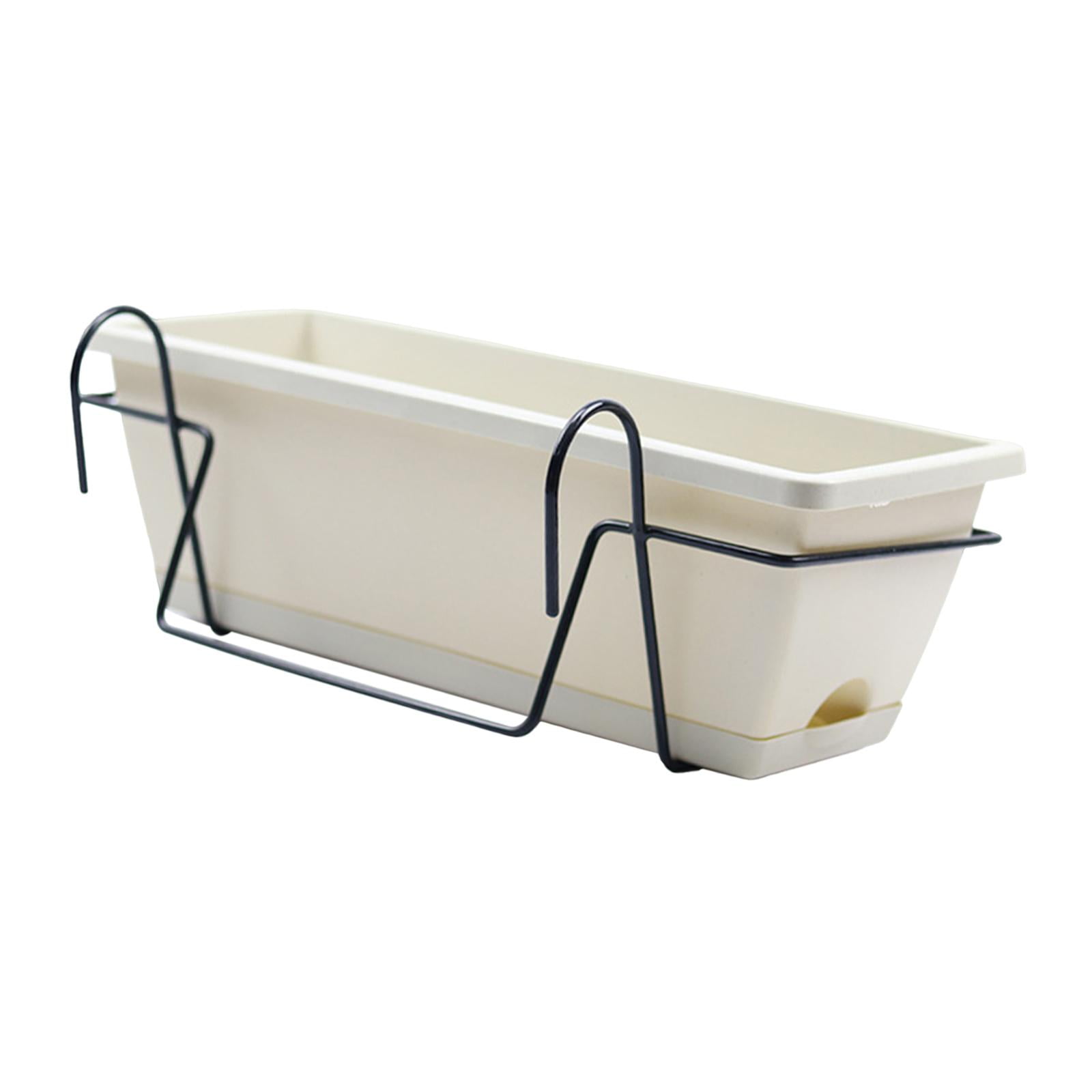 Magideal - Maceta Colgante Para Barandillas De Balcón, Jardineras De Ventana De Terraza, Jardinera, Adorno, Jardinera Colgante, Maceta Para Cerca De Jardín, Alfé Estante De Hierro Negro