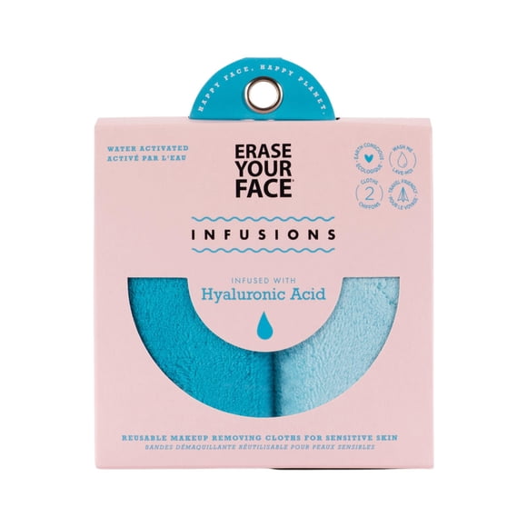 Paño desmaquillante ERASE YOUR FACE 2 unidades con ácido hialurónico