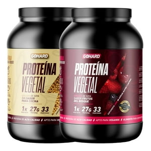 Gohard - Pack Proteinas Vegetales 2Kg Total Sin Sabor - Frutos Del Bosque