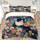 thumbnail image 1 of Colorful Garden Cat Print Cover Set Ultra Soft Breathable and Comfortable Bedding with Stylish Design for Bedroom and Guest Room Decor 1 Cover and 2 Matching Pi, 1 of 1