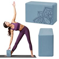 Yoga Block Gaiam Supportive, Espuma Eva, Sin Látex, Antideslizante, Azul
