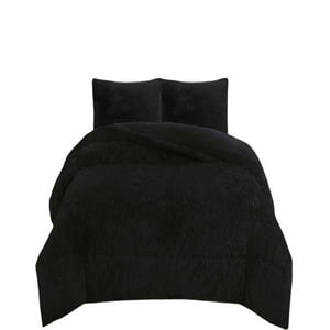 Teng Fei - Plumón Cubrecamapeludo Invierno King- Super King Negro