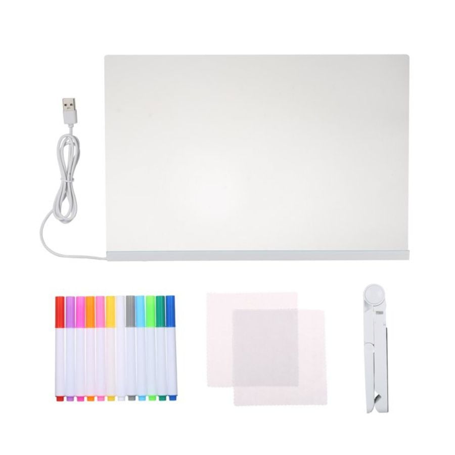 Click Ventas - Juego Tablero Pizarra De Acrílico Iluminado Marcadores