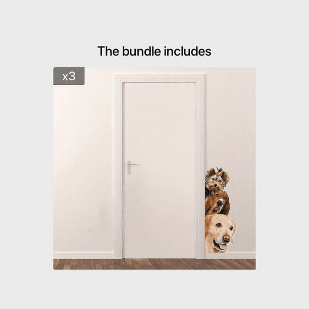 1 Sheet, 3D Simulation Small Cat Dog Waterproof Wall Sticker, Door Decal Door Sticker, Door Wallpaper For Home Decor