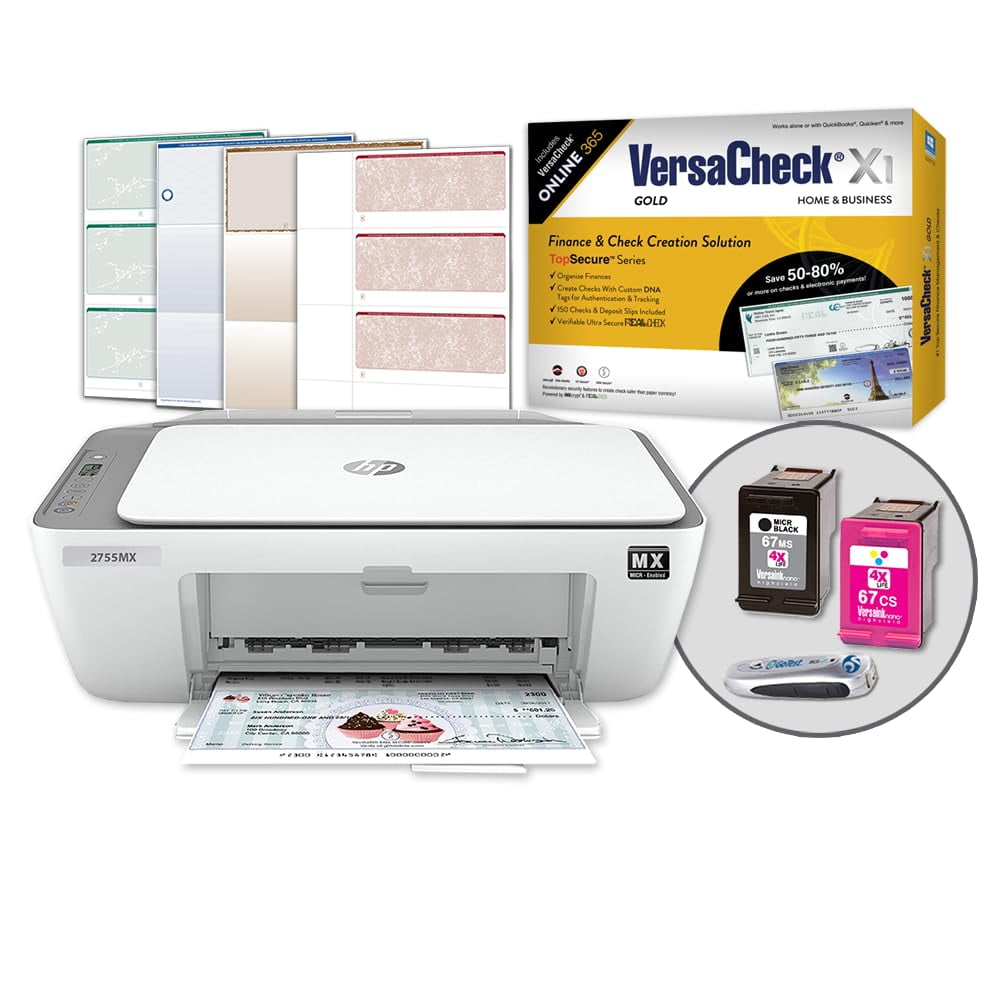 Impresora Versacheck Hp Deskjet 2755 Mx Micr Todo En Uno Blanca