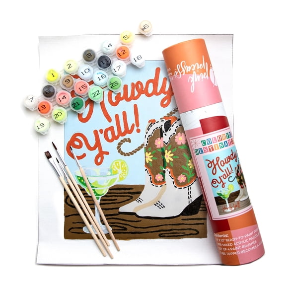 Pink Picasso Kits Destinos Coloridos Pintar por Números para Adultos y Adolescentes | Kits de Pintura DIY en Lienzo Únicos por Números, Kit de Arte y Manualidades | Howdy Y'all 8x10 - Set de Pintura