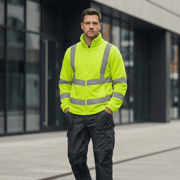 Micropolar Térmico Hombre Alta Visibilidad Cinta Reflectante Amarillo