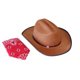thumbnail image 1 of Sombrero vaquero Aeromax Junior con bandana marrón, 1 of 8