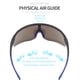 thumbnail image 4 of POLASUP GAFAS LENTES DE SOL Gafas de sol deportivas con lentes iridiscentes verde-azul y montura negra con detalles neón. Diseño aerodinámico, protección UV 400. Perfectas para ciclismo, 4 of 6