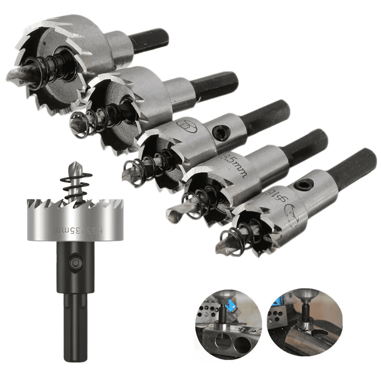 Osmao - Set 5 Piezas Brocas Copa Para Metal 16 18,5 25 20 30 Mm