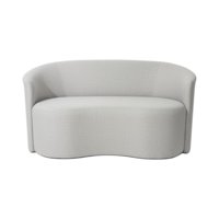 Diseños Valestrini - Sofa Curvo En Lino Gris Claro