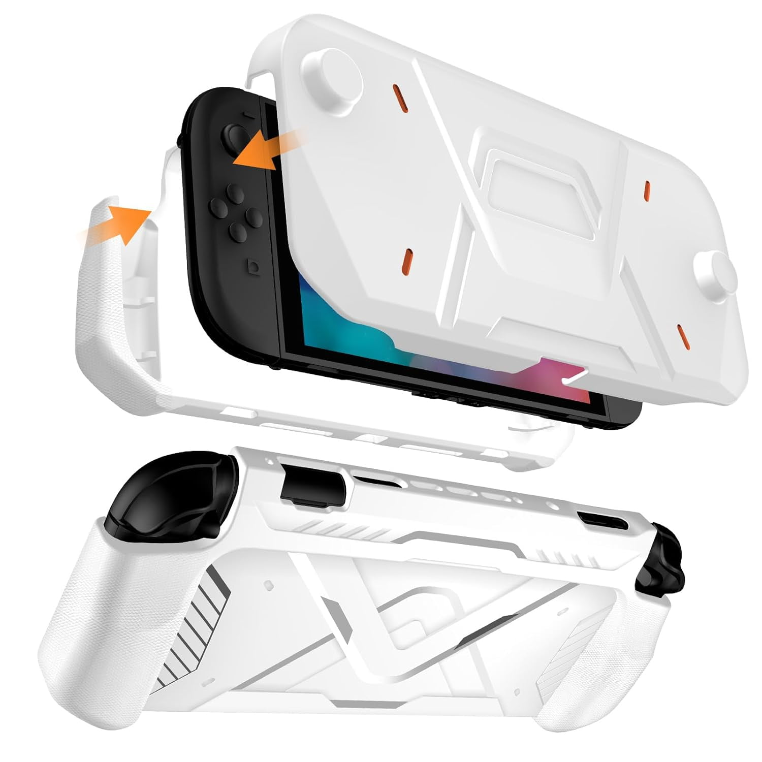 Genérico - Funda Protectora 2 En 1 Para Nintendo Switch 2, Cubierta Frontal Para Pc Y Agarre Trasero De Tpu, Carcasa Amortiguadora Con Protección De 360°