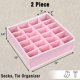 thumbnail image 2 of Organizador de calcetines para armario, artículos sencillos para el hogar, paquete de 2 unidades, 24 celdas, color rosa, 2 of 4
