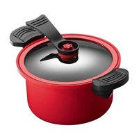 Bothyi - Olla De Cocina Olla A Presión Fácil De Limpiar Para Leche Pasta Fideos Cereales Rojo