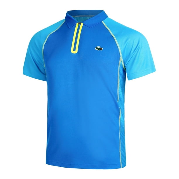 Polera Lacoste Polo Ultra Dry Azul/Amarillo Tenis