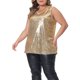 thumbnail image 4 of Agnes Orinda Tops sin mangas para mujer de talla grande con brillo, lentejuelas y escote en V, talla 5X, color dorado, 4 of 6