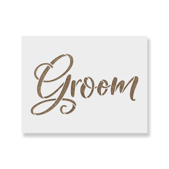 Plantilla de esténcil para novio, decoración de boda reutilizable