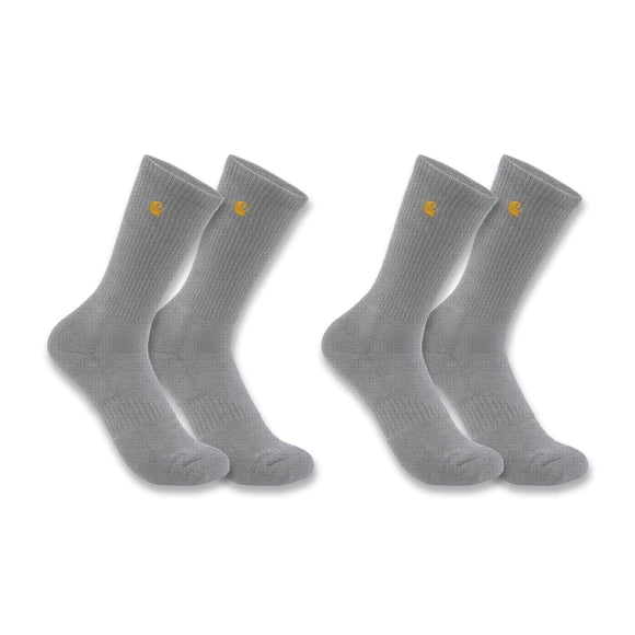 Calcetines Carhartt Force Midweight Crew para hombre, paquete de 2, color gris
