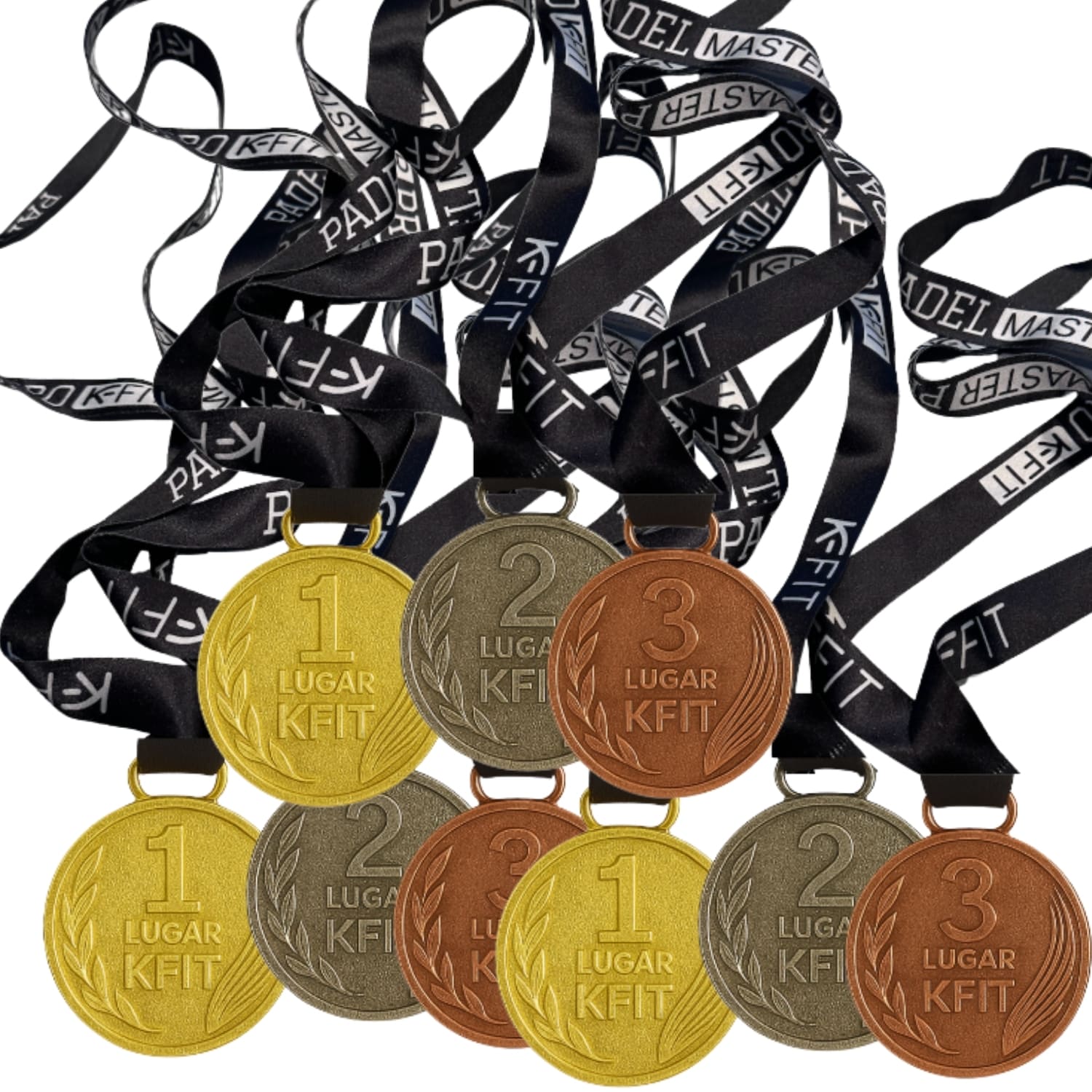 9 Medallas 350Grs Deportivas Kfit Oro Plata Y Bronce