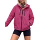 thumbnail image 1 of INSPIRE CHIC Chaqueta de lluvia para mujer con cremallera frontal, bolsillo, capucha ajustable, abrigo ligero, cortavientos, impermeable, chaquetas de lluvia para exteriores, mediana, magenta, 1 of 6