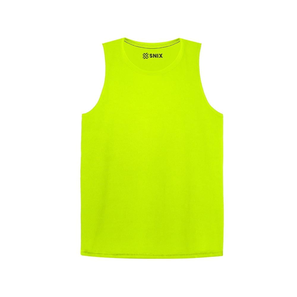 Snix - Camiseta Infantil Dry Fit Sin Mangas Cuello Polo Amarillo Fluor Talla 16