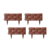 Ioensy - Adorno De Ribete De Paisaje, Valla De Barrera De Animales Para Parque, Césped, Patio Trasero, 4 Uds., Valla De Ladrillo