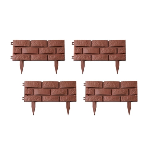 Ioensy - Adorno De Ribete De Paisaje, Valla De Barrera De Animales Para Parque, Césped, Patio Trasero, 4 Uds., Valla De Ladrillo