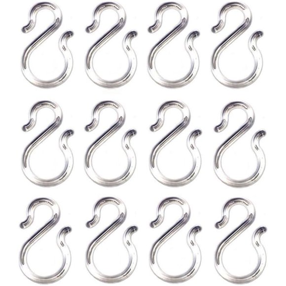 12 ganchos transparentes de plástico para copas de ponche, 4,3 cm