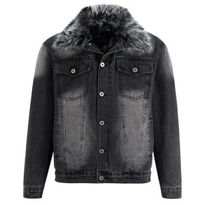 B&B.Product - Hermosa Chaqueta Parka Jeans Mezclilla Talla M; L; Xl, Xxl; Coreano Forrado Con Chiporro Negro Con Cuello Animal Print Desmontable Coleccion Otoño E Invierno