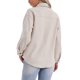 thumbnail image 3 of INSPIRE CHIC Abrigo de Mujer Imitación de Gamuza Cuello Abierto Manga Larga Camisa Casual con Botones Chaqueta Talla L Color Albaricoque, 3 of 6
