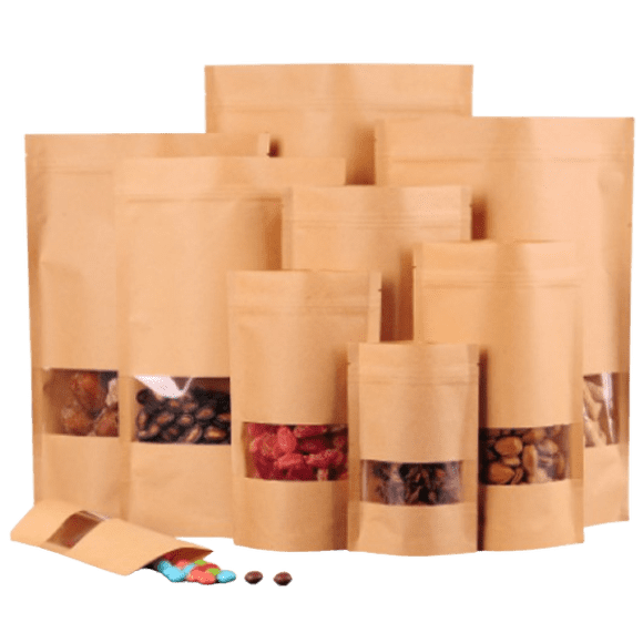 50 Bolsas De Papel Kraft 18x30+5 Cms, Resellables