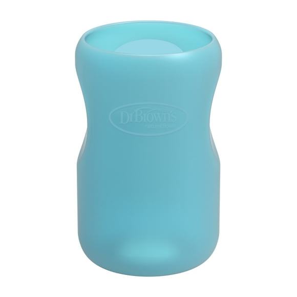Funda Protección Mamadera Vidrio Boca Ancha 270ml azul