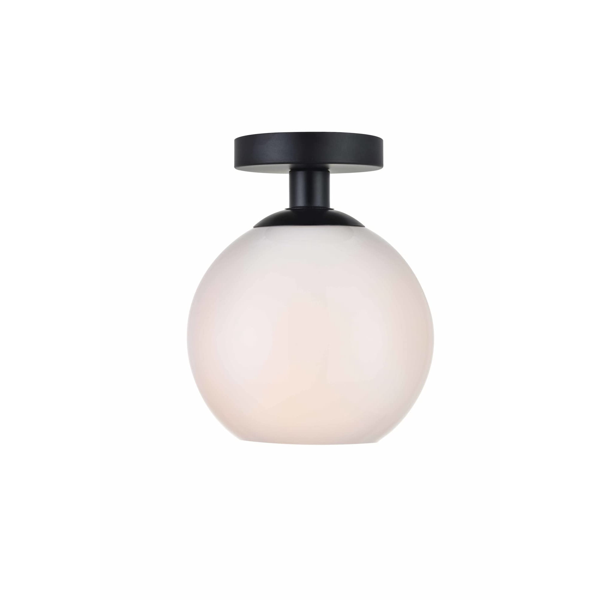 Lámpara De Techo Elegant Lighting Baxter Metal Y Vidrio Negro