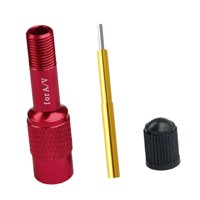 Ioensy - Adaptador De Válvula De Horquilla De Bicicleta Aleación De Aluminio Convertidor De Extensión Inflable Boquilla Roja