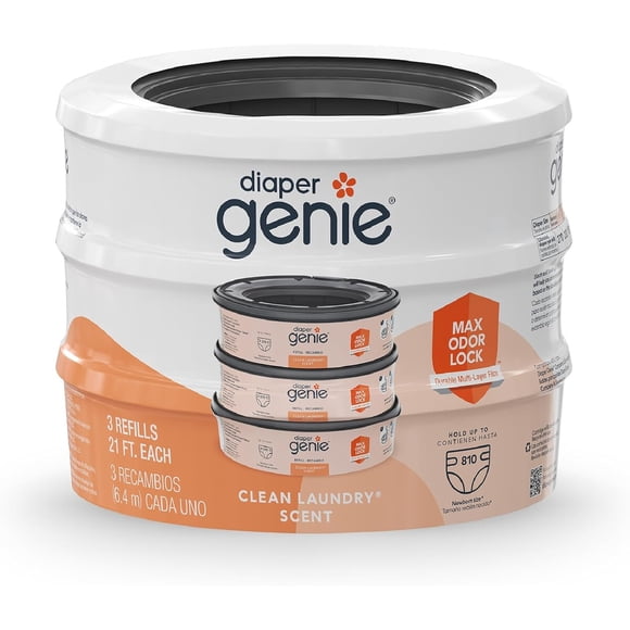 Recambio Diaper Genie 270 Unidades Pack 3 Max Odor Lock