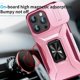 thumbnail image 3 of Funda Armada para iPhone 15 Pro con Tapa Deslizante y Soporte Magnético Giratorio Rosa, 3 of 5