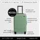 thumbnail image 2 of Equipaje de mano más grande Luggage Away, color verde mar, 58,4 cm, con ruleta, 2 of 7